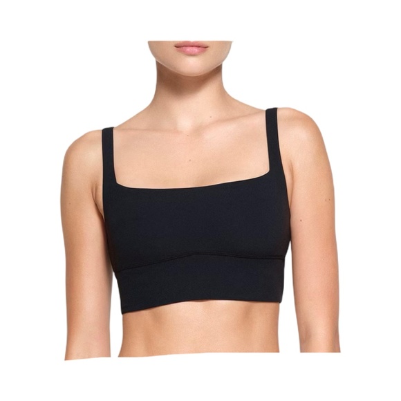 Skims Fits Everybody Square Neck Longline Bralette In Onyx Size S NEW - Picture 2 of 11